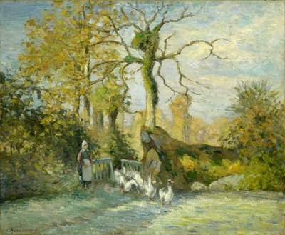 The Goose Girl at Montfoucault (White Frost) by Camille Jacob Pissarro